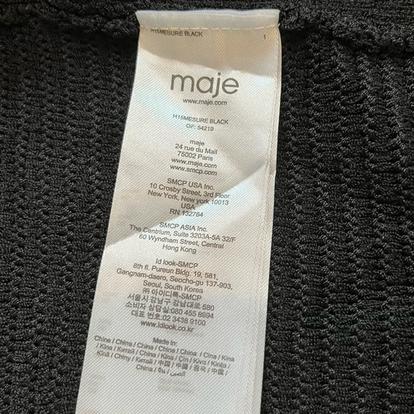 Maje Fine Knit Rhinestone Trim Cardigan Jacket Black Gold French Designer Small - Picture 12 of 16
